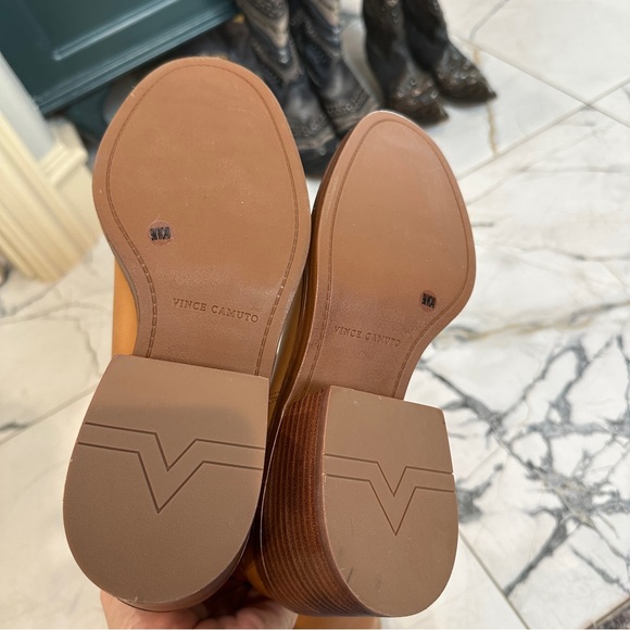 Vince Camuto Vuliann2 Wide Calf Leather Knee High Boots Tan Brown 9 WC - Picture 12 of 15